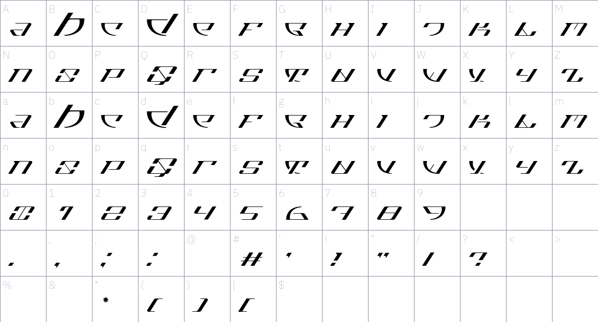 Croco Tears Font font Character Map