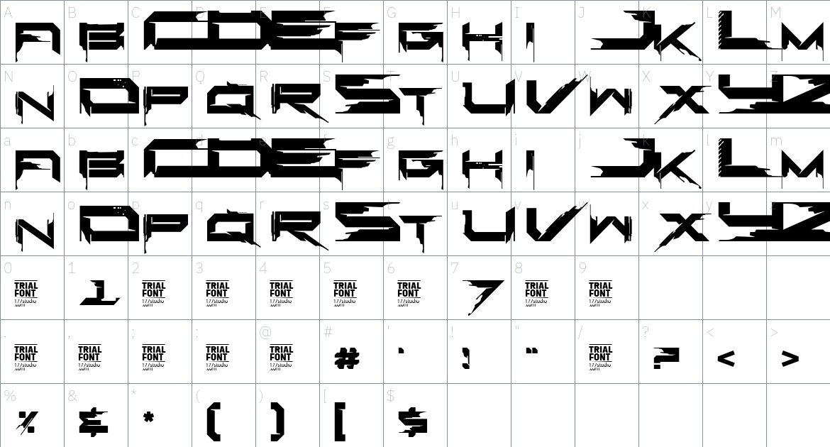 Cannet Agency font Character Map