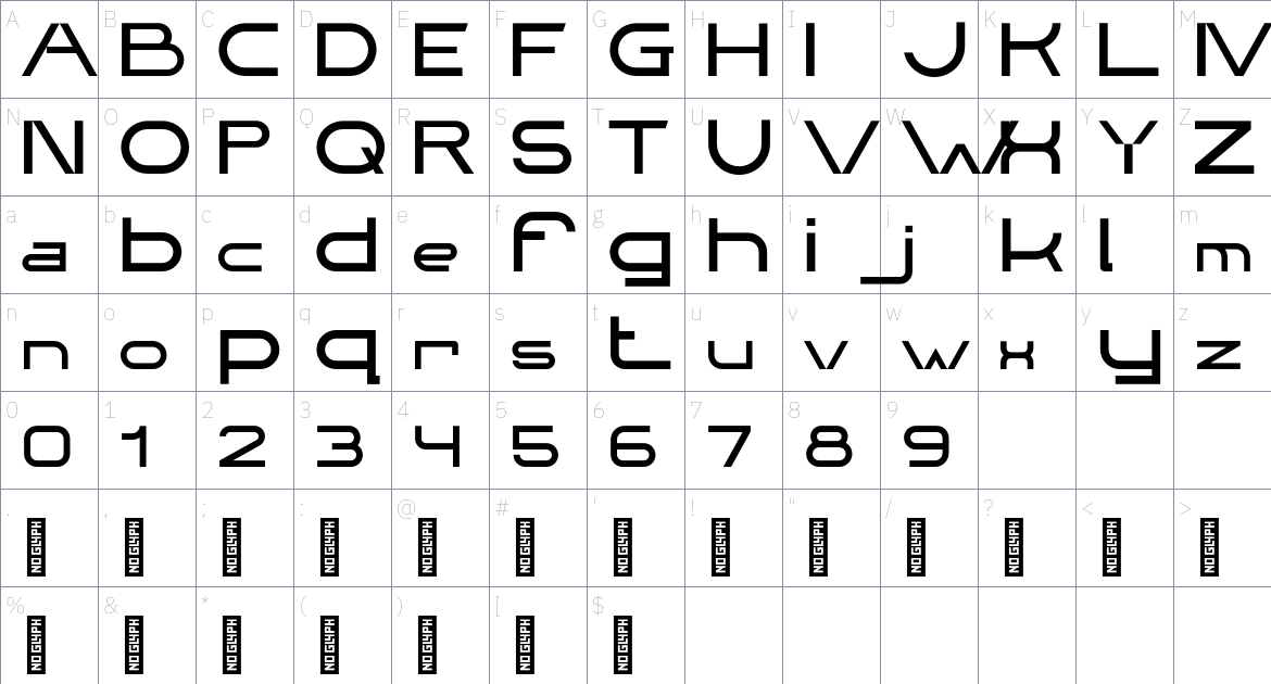 Meredia Personal Use font Character Map