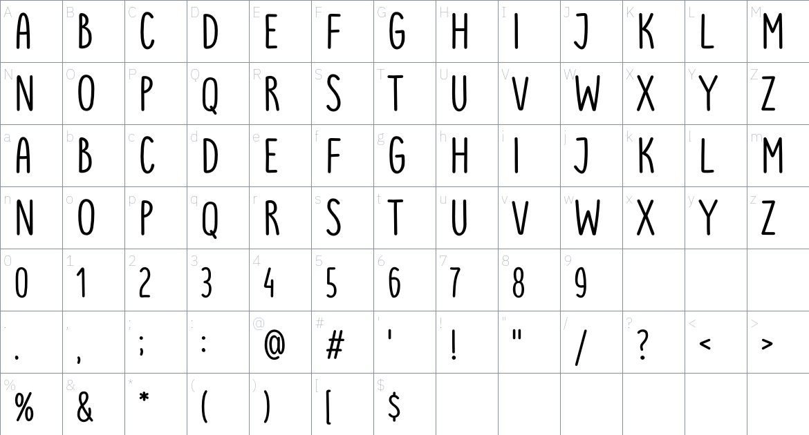 TS Remarker Font font Character Map