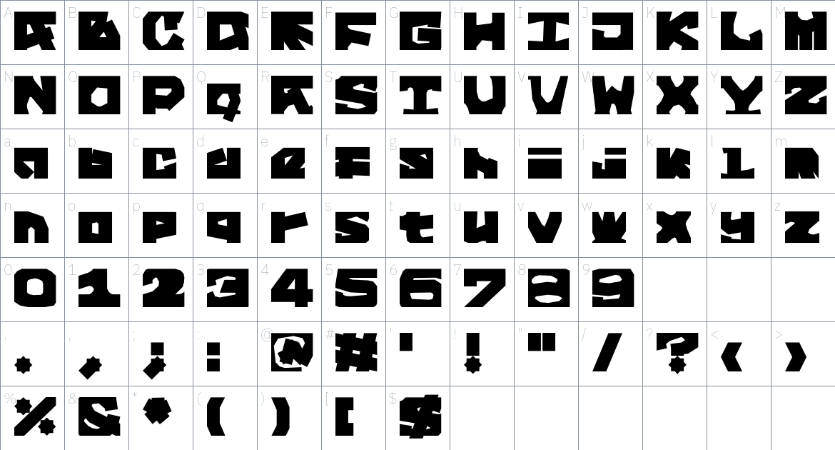 Slibinas Font font Character Map