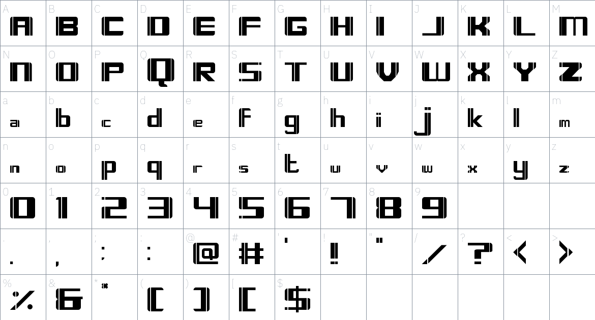 Forctis Font font Character Map