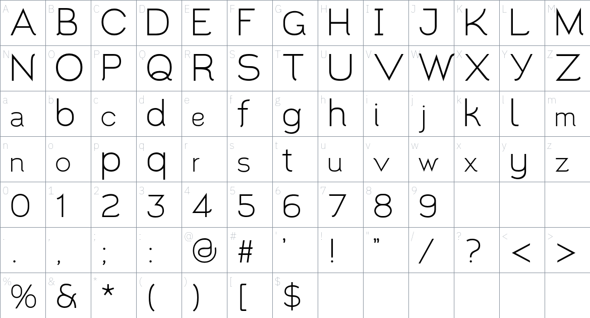 Santor Font font Character Map