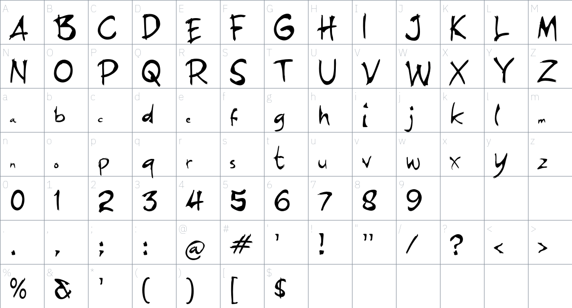 j Jiayou Akira font Character Map