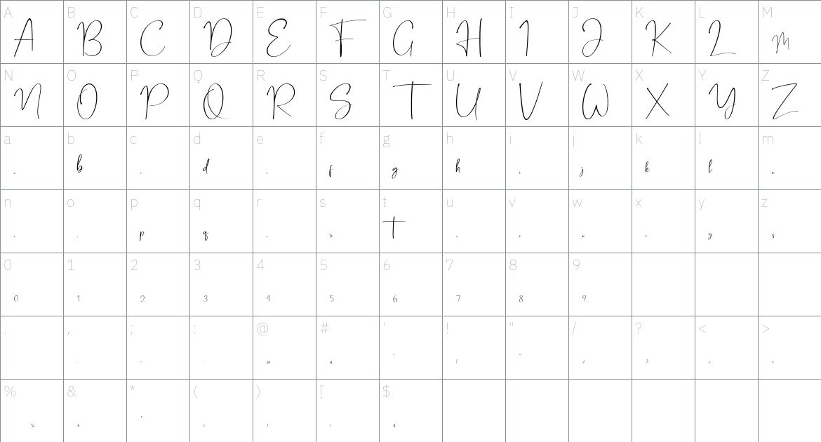 Huston Font font Character Map