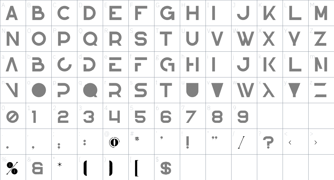 Maud font Character Map