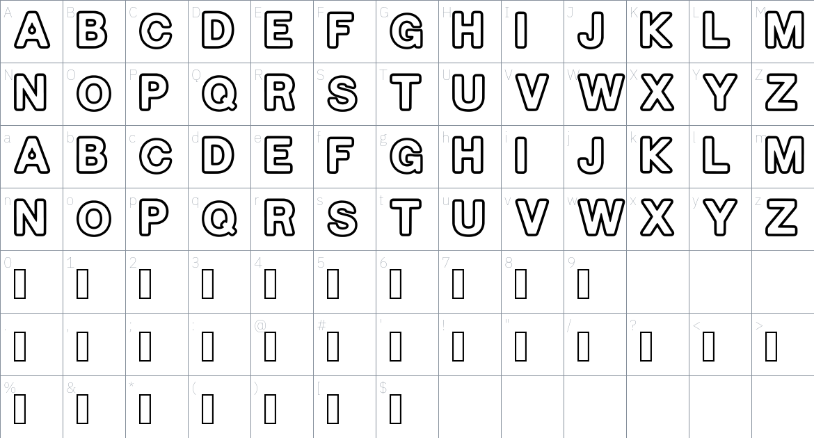 Stoicheion Font font Character Map