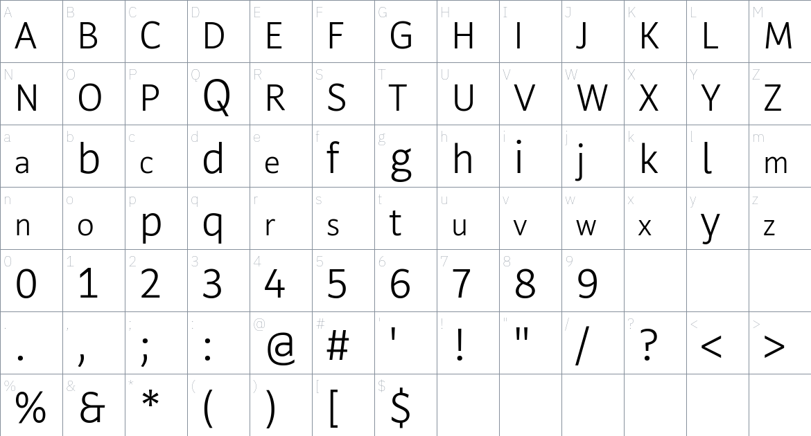 Rewir Font font Character Map