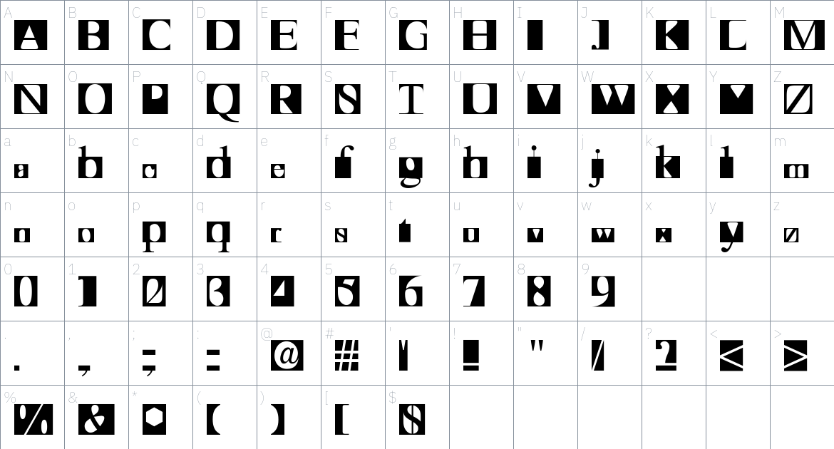 Fasad Font font Character Map