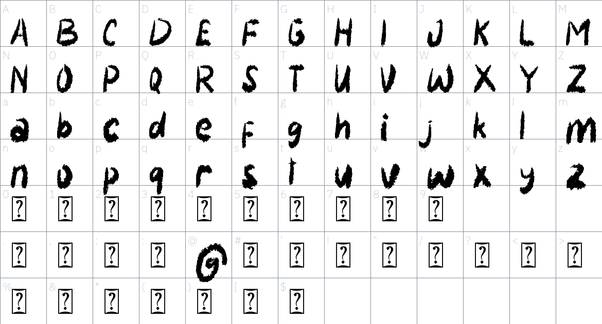 Halloween Devil font Character Map