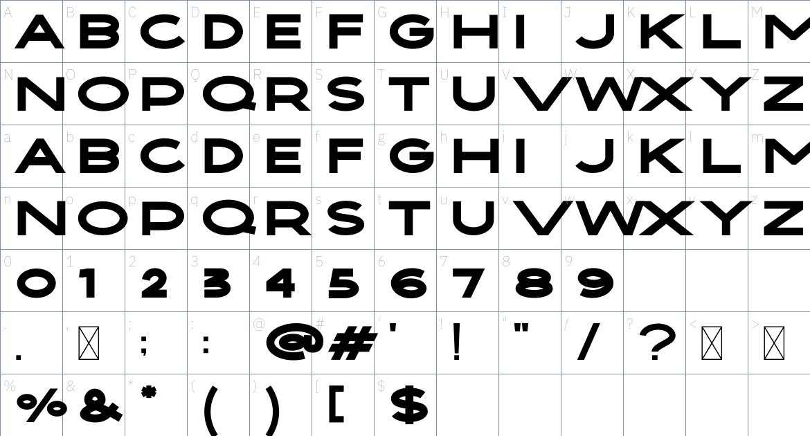 Nikea Font font Character Map