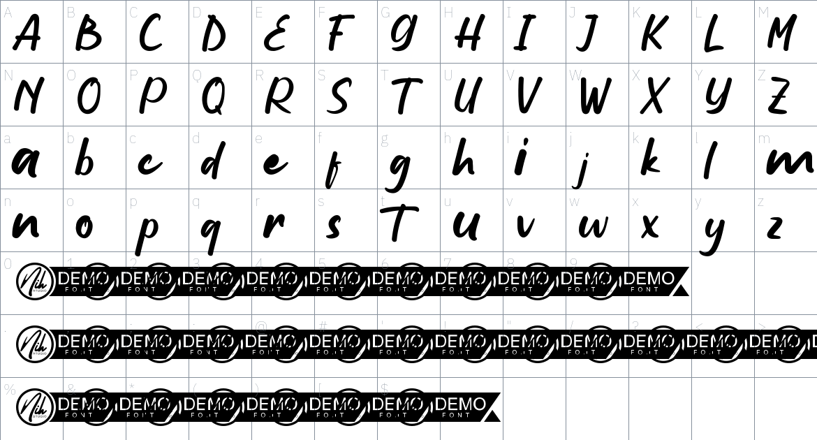 Sekoteng font Character Map