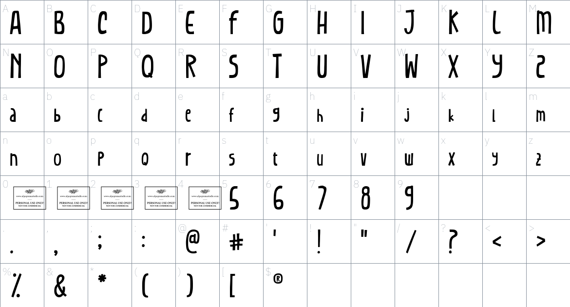 Wave of Life font Character Map