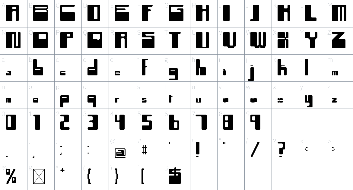 Moloko Font font Character Map