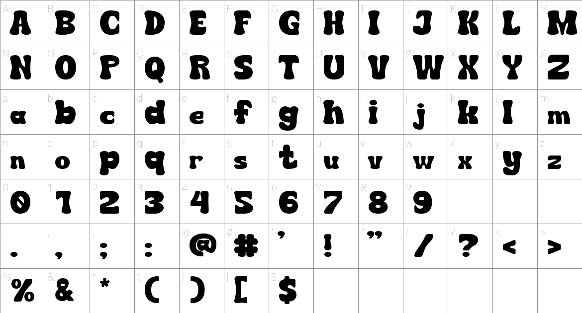 Retropulse Font font Character Map