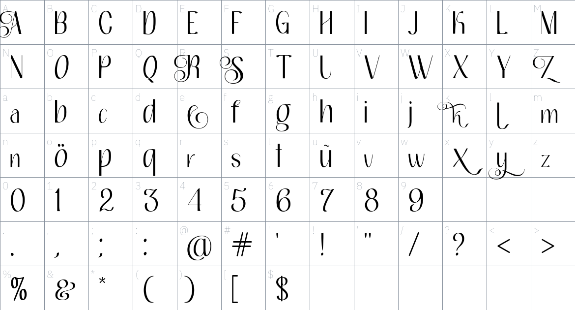 Syake Font font Character Map