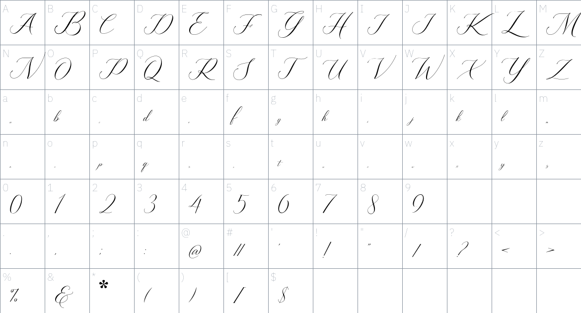 Kingsley Font font Character Map