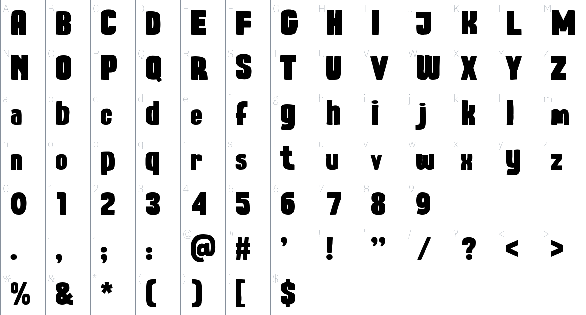 Wolfskin Font font Character Map