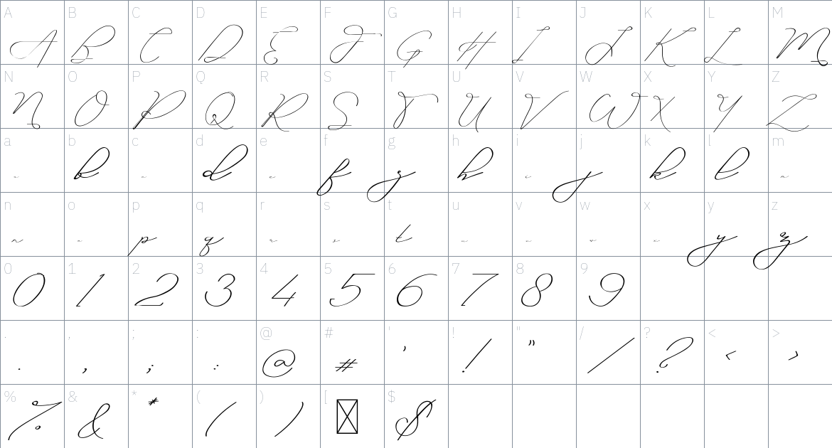 Ayudisha Font font Character Map