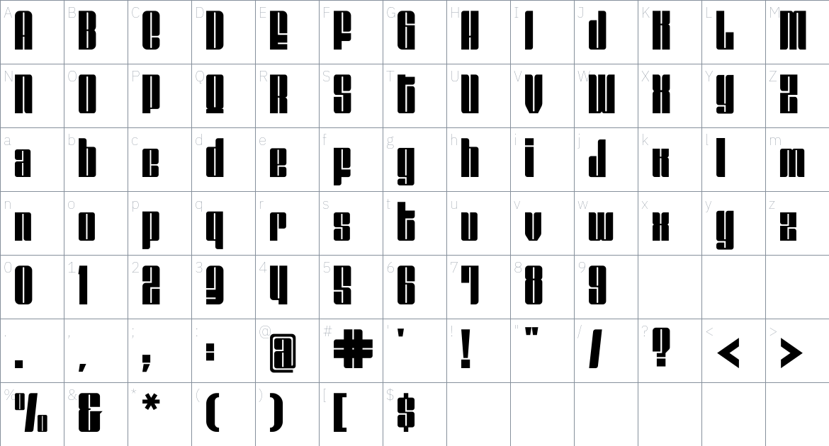 Chappa Font font Character Map