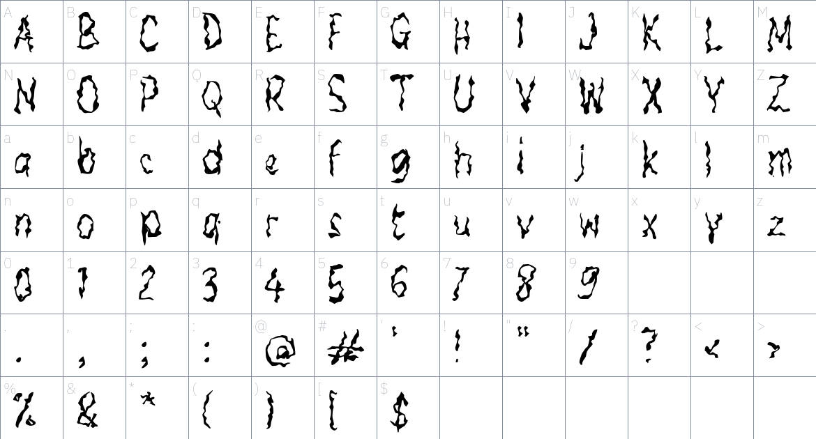 i Ion Golden font Character Map