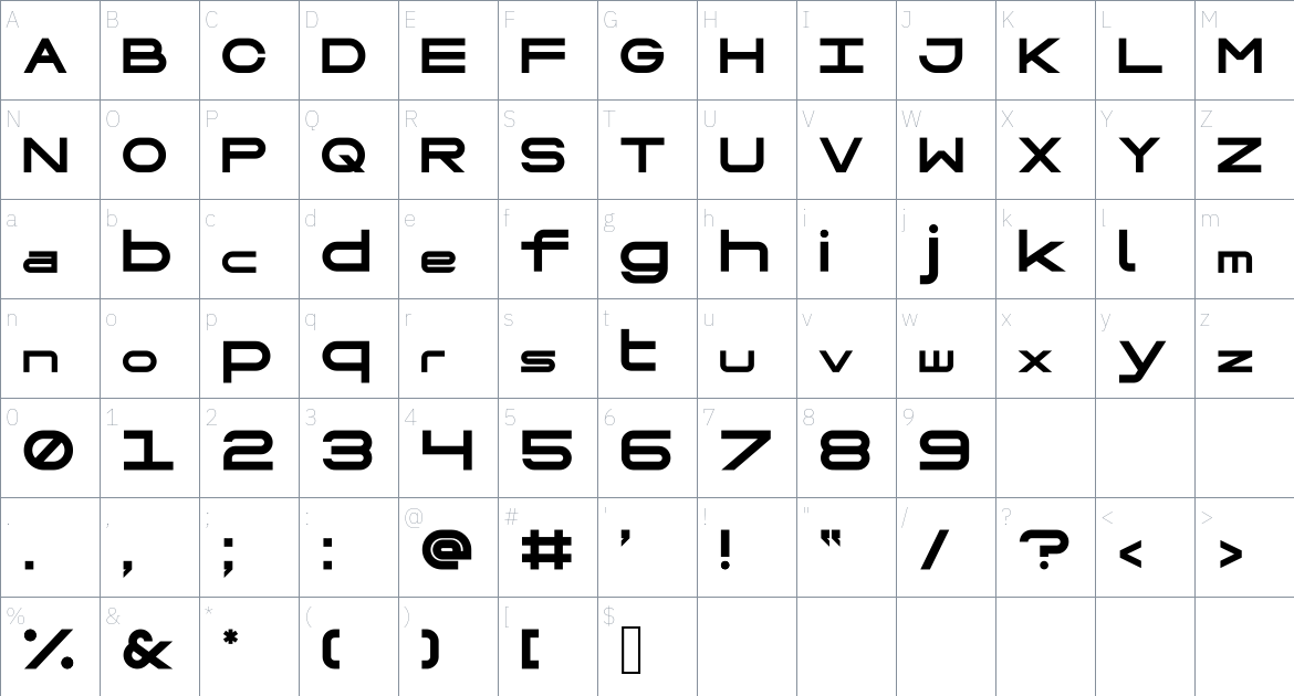 Genesys Font font Character Map