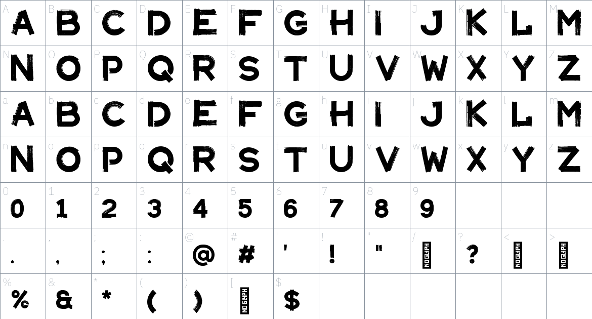 Maler Font font Character Map