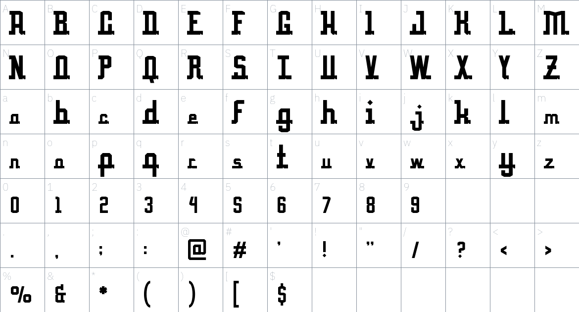 Halimah Arabic font Character Map