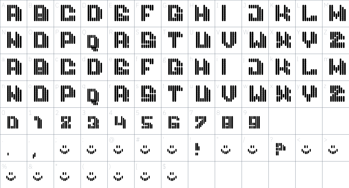 GO Switch Font font Character Map