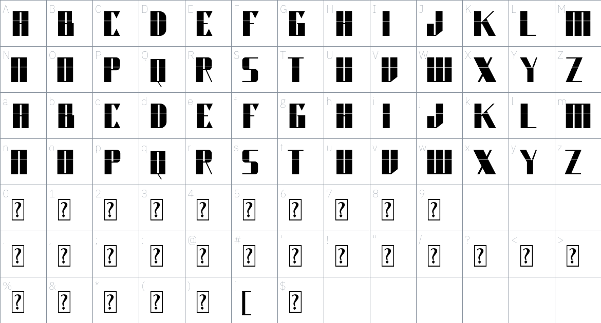 Wonome Pro font Character Map