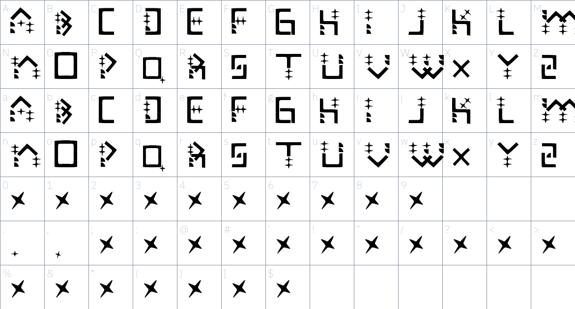 GO Recaps Font font Character Map