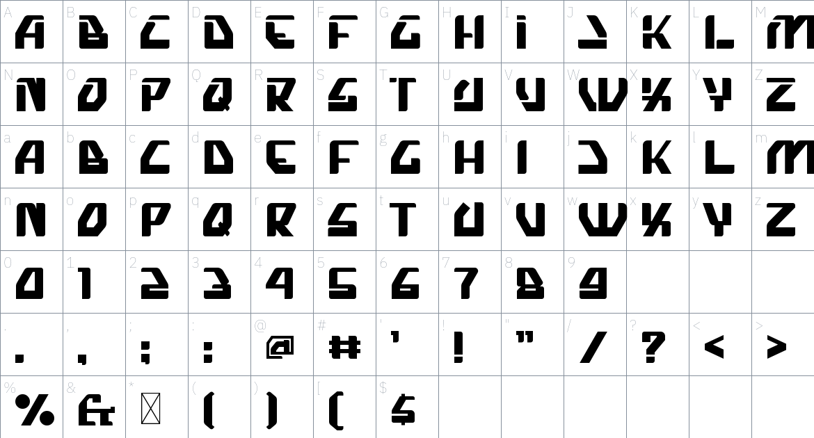 Nova Squad Font font Character Map