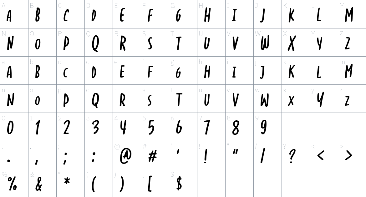 Bolupisang Font font Character Map