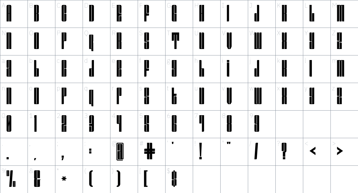 Apache Font font Character Map