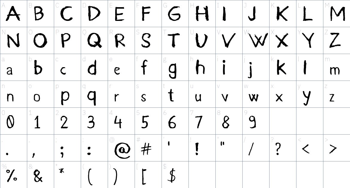 Kurland Font font Character Map