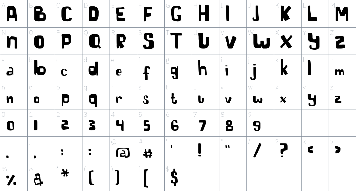 Markisa Font font Character Map