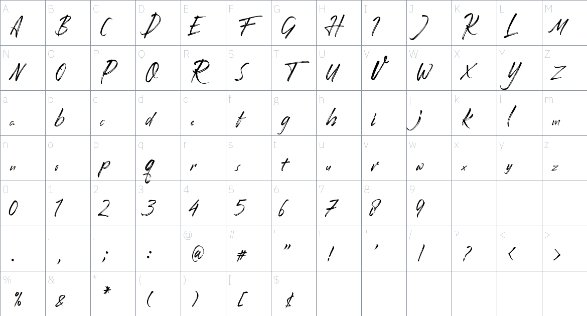 Romantika Hidup Font font Character Map