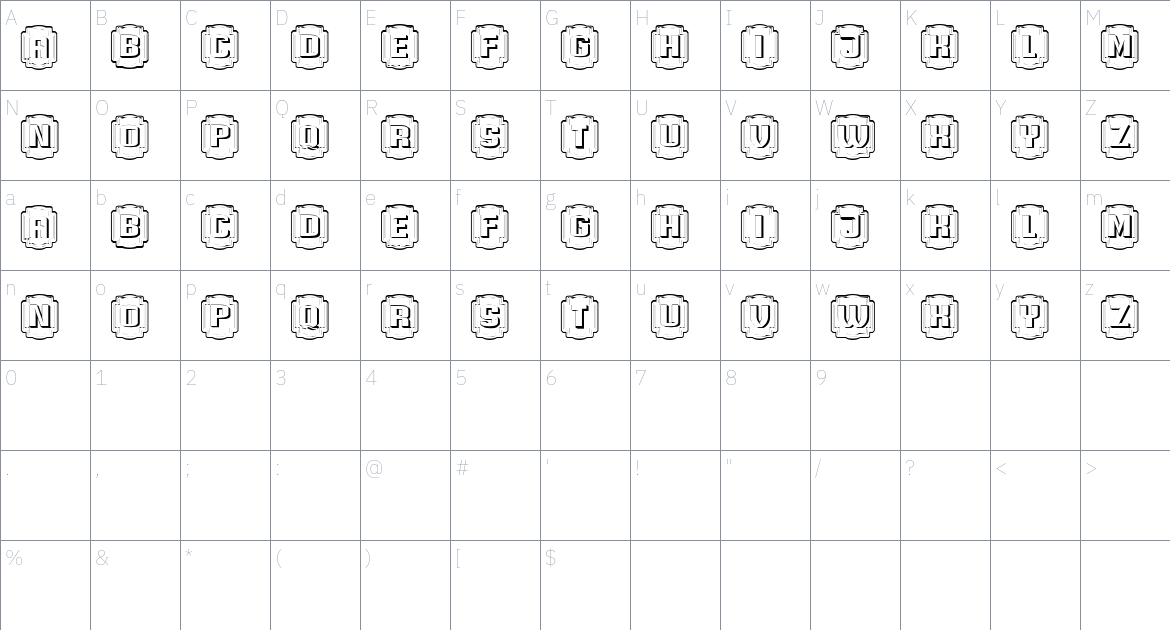 Fisionomica font Character Map