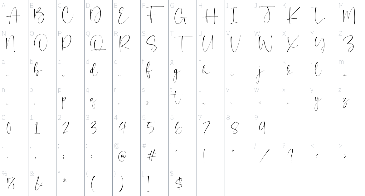 Hatteria Font font Character Map