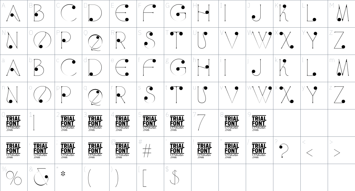 Homission font Character Map