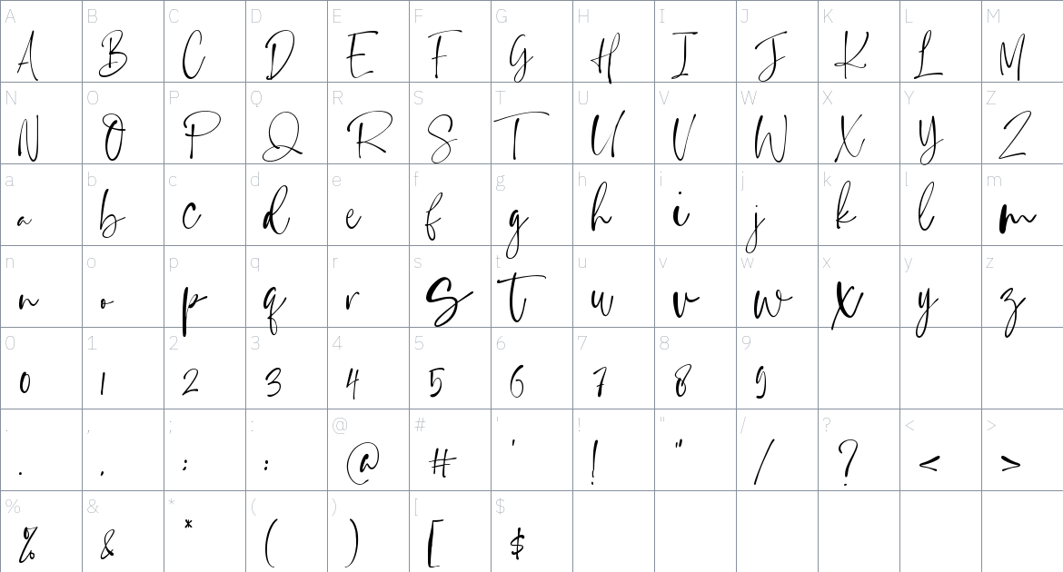 Rustling Sound Font font Character Map