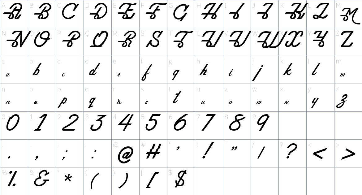 Maddison Font font Character Map