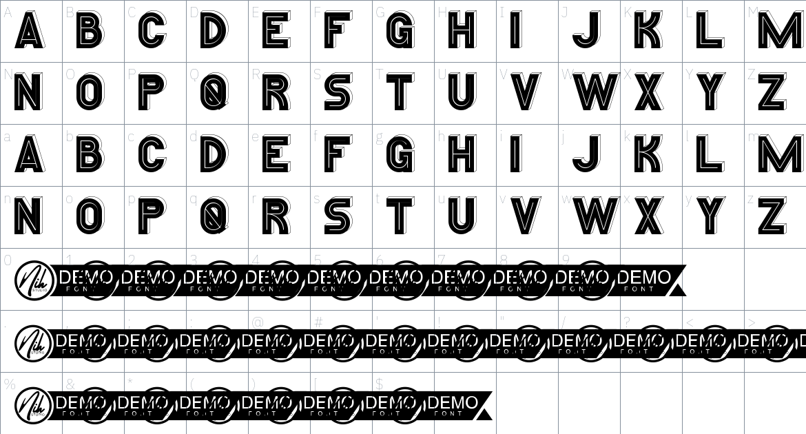 Robert Kenedy font Character Map