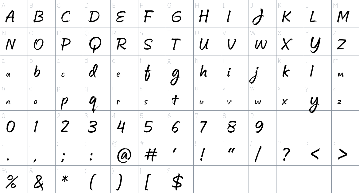 Mufan PFS Font font Character Map