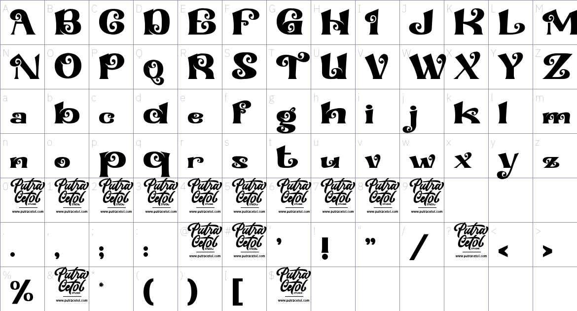 Headjoker Font font Character Map