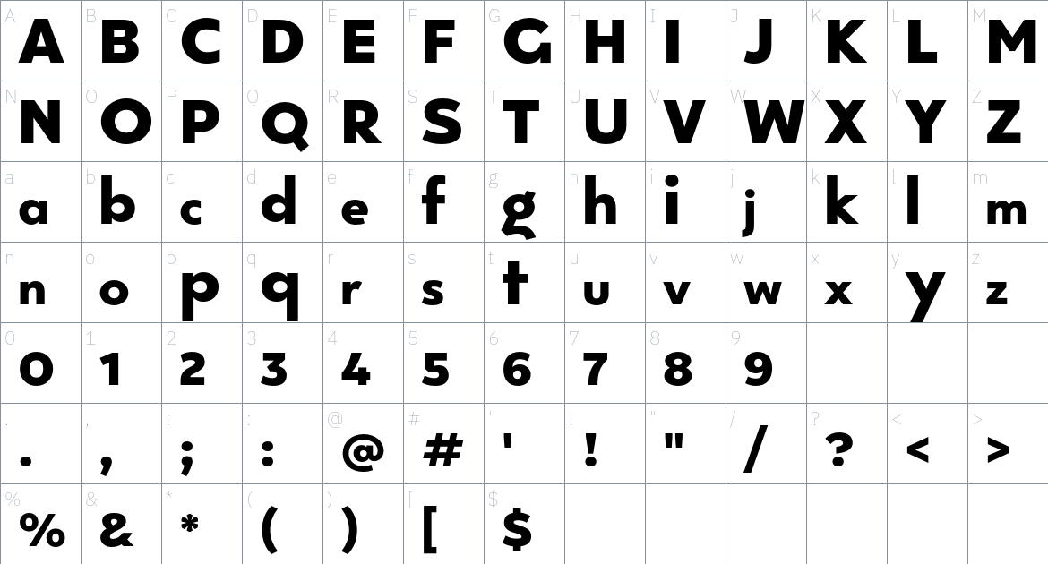 Kepler 296 Font font Character Map