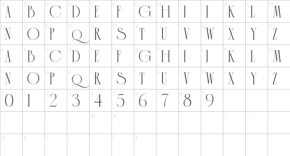 Fourt Carsey Font font Character Map