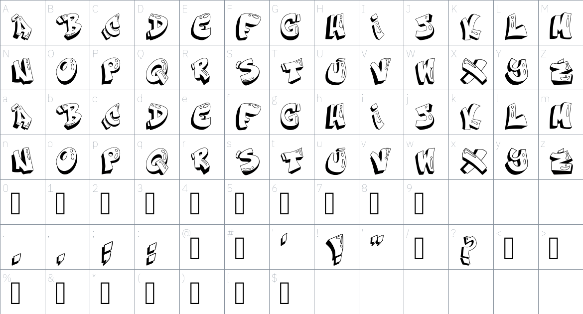 Desiree font Character Map