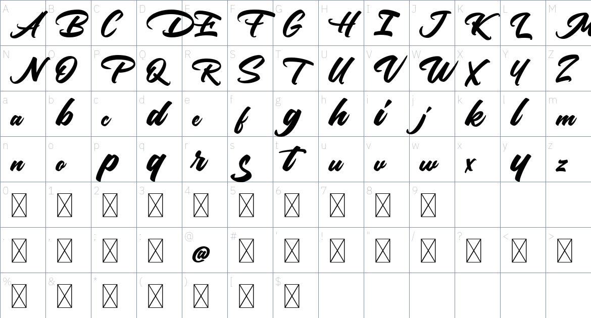 Mokutton Font font Character Map