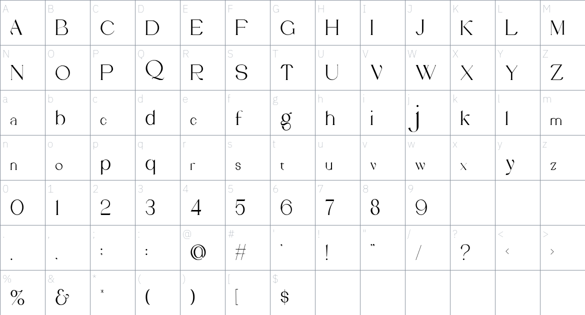 Vilaka Font font Character Map